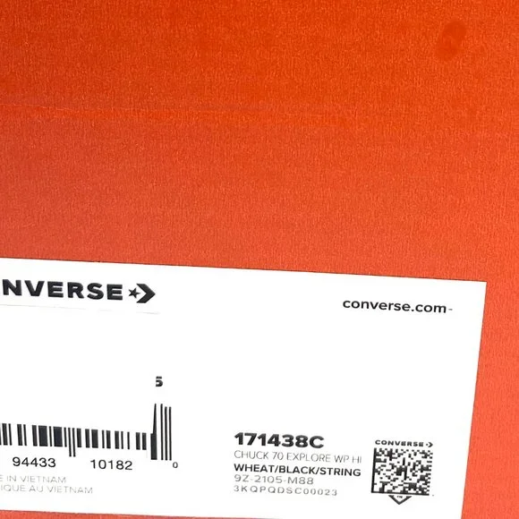 Converse Chuck 70 EXPlore WP HI Wheat Nubuck Sneakers Brown Men's Size 171438C - Picture 6 of 8